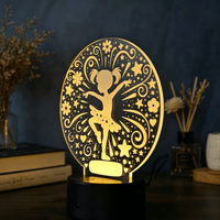 Lampe de nuit LED 3D créative pour danseuse, cadeau original, lampe gravée en acrylique, éclairage intérieur intelligent, cadeaux d'anniversaire