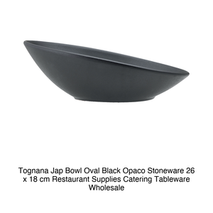 Bol ovale en grès japonais 26 × 18 cm Noir mat Tognana - Product Image 2
