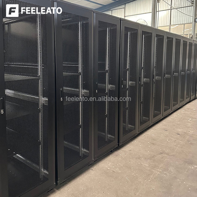 19inch 42U/22U/27U/37U/47U Floor Standing Mesh Door Server Rack Cabinet SPCC Steel Customizable Network Cabinet Stock IP20