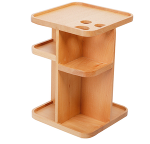 Caja de almacenamiento de cosméticos giratoria de madera 360 OEM, organizador creativo de maquillaje, estante para <span class=keywords><strong>pintalabios</strong></span>, organizador de escritorio para Baño - Product Image 1