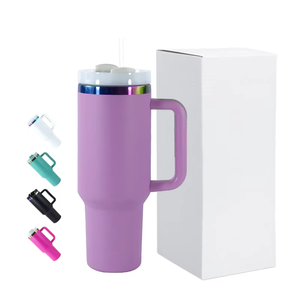 Toptan gökkuşağı altın kaplama 40oz bardak saplı holografik paslanmaz çelik vakumlu termoslar lazer gravür boşlukları toplu - Product Image 1