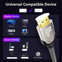 Cable Trenzado Chapado en Oro NKIWI HDTV 8K 4K HDR Dinámico con Revestimiento de PVC para Proyector de Computadora y Cine en Casa