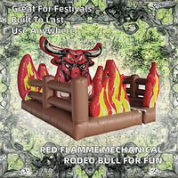 Taureau gonflable PVC 5x5m attrayant avec coussin, contrôle automatique et manuel, pour centres commerciaux et événements extérieurs