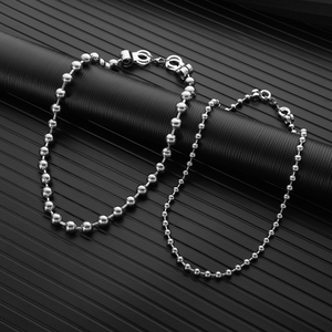 <span class=keywords><strong>Di</strong></span> alta qualità in acciaio inox rotondo 6mm 8mm <span class=keywords><strong>perline</strong></span> catena a sfera <span class=keywords><strong>collana</strong></span> in argento per gli uomini - Product Image 4