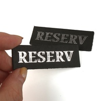 Personnalisé Propre Logo Vêtements Étiquettes De Luxe Personnalisé Papier D'impression Réel Patchs En Cuir Noir pour Jeans