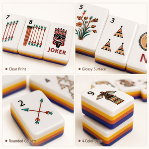 Juego <span class=keywords><strong>de</strong></span> Mahjong Americano <span class=keywords><strong>de</strong></span> Acrílico Personalizado <span class=keywords><strong>de</strong></span> 160 Piezas, Diseño <span class=keywords><strong>de</strong></span> Totem Tribal, Juego <span class=keywords><strong>de</strong></span> Entretenimiento para Adultos, Venta al Por Mayor para Regalos - Product Image 4