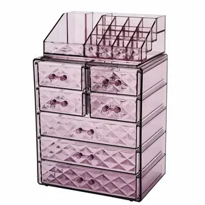 Batom Acrílico Beleza Make Up Cosméticos Storage Box Maquiagem Organizador Grande Capacidade Desktop Case Gaveta Organizador Com Gavetas