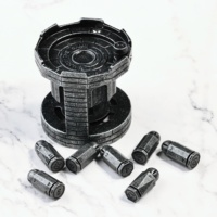 LuxeRoll Castle Revolver Bullet Shaped Dice Set 7Pcs Metal Polyhedral DND Dice Unique Bullet RPG Dice for Tabletop Game Custom