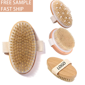 Cepillo Exfoliante de Cerdas Naturales con Logotipo Personalizado para Renovación de la Piel, Herramienta Sostenible para Cepillado en Seco, Cepillo Corporal de Madera para una Desintoxicación Suave - Product Image 1