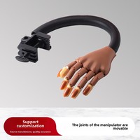 Mano de Práctica Profesional Articulada para Uñas con Juntas Mecánicas y Soporte de Sujeción, Maniquí Flexible para Entrenamiento con Gel Acrílico Personalizado