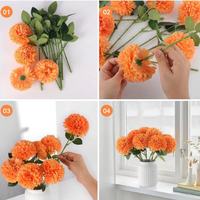 Fleur artificielle en soie, boule de chrysanthème, hortensia, qualité antioxydante, décoration de la maison, de la cuisine, du jardin, du bureau, du café, mariage, Chine