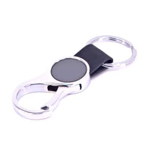 Porte-clés en cuir et métal de qualité supérieure pour la promotion de la marque d'entreprise avec plaque logo ronde – Cadeau promotionnel - Product Image 4