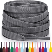 Lacets de chaussures de sport en polyester ciré personnalisés Coolstring, 8 mm, plats, imperméables, gris kaki, embouts en laiton, pour hockey, patinage sur glace, paire