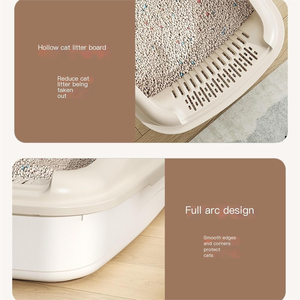 <span class=keywords><strong>Bac</strong></span> à litière semi-fermé grand format, épaissi, anti-éclaboussures, avec plateau amovible, facile à nettoyer, pour chatons et chats seniors - Product Image 5