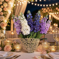 Fleur artificielle en latex de haute qualité, faite à la main, moderne, à longue tige, en forme de boule, blanche et rose, pour décoration de mariage, de fête et centre de table.