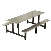 Ensemble de table et chaises de cantine modernes en acier pour écoles et restaurants, 4 et 6 places