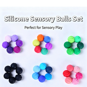 Sáng tạo mới Silicone giảm căng thẳng Đồ chơi lo lắng bóng ngón tay Fidget <span class=keywords><strong>Spinner</strong></span> cho tâm trí thư giãn đầy màu sắc bền giác quan bóp - Product Image 2