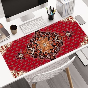 Alfombrilla de ratón para juegos con diseño floral persa retro, alfombrilla de ratón grande para juegos con superficie de tela suave de goma y bordes cosidos - Product Image 1
