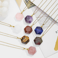 Cristaux en gros, acier inoxydable, améthyste, pendentif étoile à six branches, collier, bijoux bohèmes, vente en gros à Madagascar