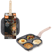 Poêle à œufs RAF 4 cavités antiadhésive multifonction 19 cm, poêle à petit-déjeuner, poêle à gâteaux aux œufs, poêle à crêpes, compatible gaz, électrique et induction