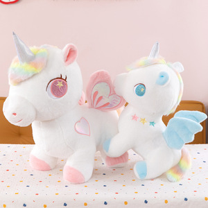 Bán buôn dễ thương phim hoạt hình <span class=keywords><strong>Unicorn</strong></span> đồ chơi sang trọng Unisex mềm bông nhồi bông bay ngựa động vật thêu kỹ thuật PP bông Điền - Product Image 5