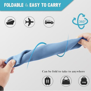 Bavoir en silicone pour adultes, bleu clair, imperméable, protection contre la bave, pour personnes d'âge moyen et âgées - Product Image 3