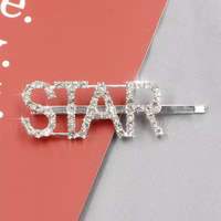 Hàn Quốc Tuyết Rhinestone Tiếng Anh Chữ Mạ Bạc Từ Kissboss Kẹp Tóc