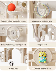 Ensemble de jeu intérieur pour bébés OEM ODM : Aire de jeux en plastique avec balançoire et toboggan pour enfants, centre d'<span class=keywords><strong>activités</strong></span> à domicile pour tout-petits, toboggan autoportant amusant pour enfants - Product Image 2