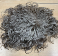 Top qualité vrais cheveux humains toupet bouclés naturels sel et poivre #1b80 remplacement de cheveux humains gris 8x10 toupet en dentelle complète pour les hommes