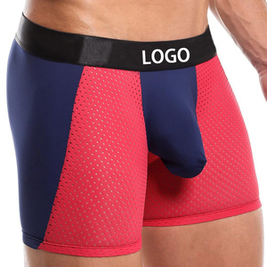 Sous-vêtements pour hommes Boxers pour hommes minces noirs de couleur pure Slips Boxer pour hommes en coton sous-vêtements personnalisés - Product Image 3