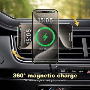 <span class=keywords><strong>Chargeur</strong></span> de voiture sans fil WiWU <span class=keywords><strong>Mini</strong></span> .0 15W/10W, charge rapide magnétique, rotation à 360°, support de téléphone, port Type-C pour <span class=keywords><strong>iPhone</strong></span> 12-15 - Product Image 2