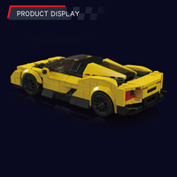 Kits de construction de supercar Katla jaune MOULD KING 27151, véhicule de course avec boîte de présentation, briques MOC, jouets pour garçons, cadeau DIY
