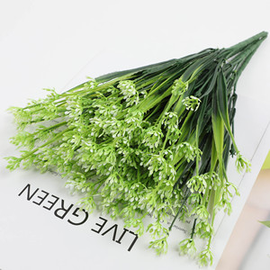 Piante acquatiche primavera erba viola a cinque teste piccola margherita finta di seta fiori artificiali di plastica per la decorazione di nozze a casa - Product Image 5