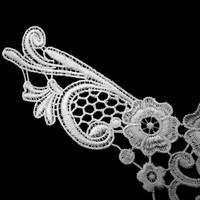 Faux col brodé en dentelle, blanc, accessoires, faux col, broderie, ajouré