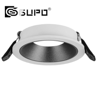 Cadre de downlight LED en aluminium anti-éblouissement encastré pour ampoules GU10 MR16, support de lampe blanc à bord étroit pour éclairage hôtelier