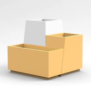 ชุดกระถางดอกไม้ทรงสี่เหลี่ยมสำหรับกลางแจ้งสี H115ด้วยไฟเบอร์กลาสของตกแต่งแนวสตรีทสีสันสดใสกระถางต้นไม้ที่ทนทาน - Product Image 3