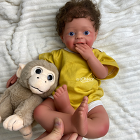 Poupées Reborn en Silicone Exclusives de 18 Pouces pour Garçons, à Bouche Ouverte, avec Sucette Réaliste et Cheveux Implantés, OEM Accepté, Compagnon de Guérison Émotionnelle