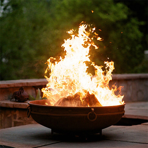 GNEE Petite cheminée portable en acier corten à bois, décoration de jardin sur pied - Product Image 5