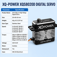 Moteur Servo Sans Noyau 22KG 23KG Étanche Numérique Haute Tension XQ-POWER XQS8020D pour Mécanisme de Lâchage Drone Avion RC Vente en Gros