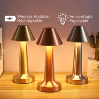Lámpara de Mesa LED Táctil Inalámbrica Recargable, Lámpara de Mesa para Hotel, Bar, Cafetería, Lámpara de Noche para Dormitorio, Lámpara Decorativa para Sala de Estar