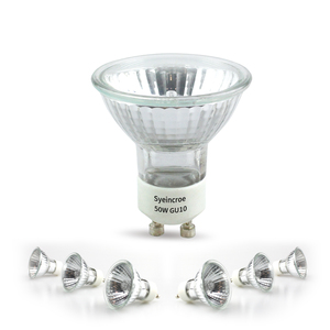 Paquete de 6 Bombillas Halógenas GU10 de 50W Regulables para Iluminación Decorativa de Mesas de Comedor en Restaurantes, Tiendas y Hogares - Product Image 1