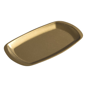 Vintage Distressed Stainless Steel Rectangular <b>Plate</b> Retro Gold Steak Snack Dessert Tray Party Hotel Coffee Tea Use - Product Image 2