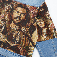 Ensemble de survêtement personnalisé en tapisserie jacquard, style streetwear unisexe, avec short graphique vintage