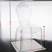 Acrylique Transparent Palais Extérieur Dos Nu Chaise Simple Hôtel Banquet Salle De Mariage Chaise