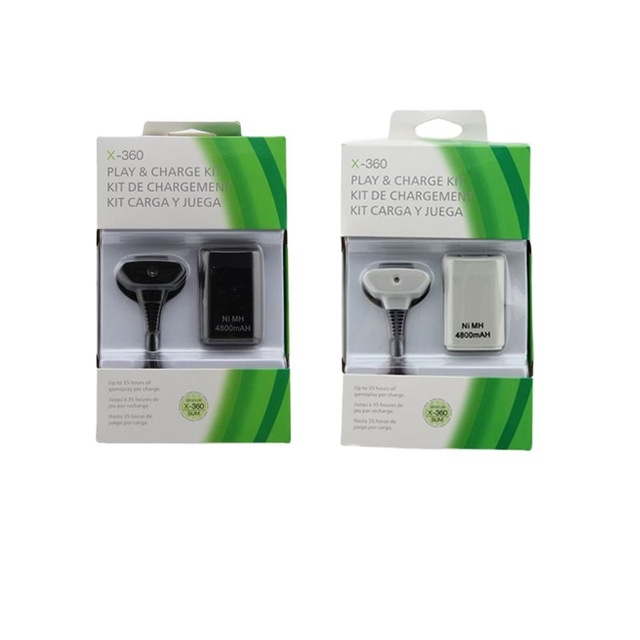 2 in 1 4800mAh Recargable Batteries for Xboxes 360 Charging Kit Battery Pack for Xboxes 360 Batteries
