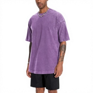 T-shirt Homme Col Rond 100% Coton 240 GSM Épais et Surdimensionné, Style Rétro Délavé à l'Acide, Écologique, Vente en Gros, Personnalisation OEM - Product Image 3
