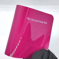 Film de protection de véhicule en TPU couleur stable Rouge rubis Starlight, ultra brillant, surface lisse, haute extensibilité
