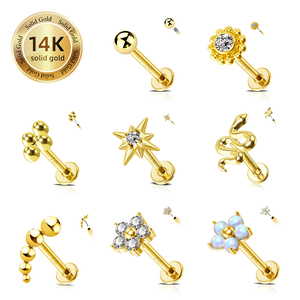 Lip Stud Internally Threadless Labret Piercing Variety Of Styles Tragus Ear Piercing Jewelry - Product Image 1