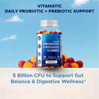 Gummies Probiotiques et Prébiotiques Sans Sucre OEM 5 Milliards de UFC Bacillus Coagulans Soutien Digestif Végétalien