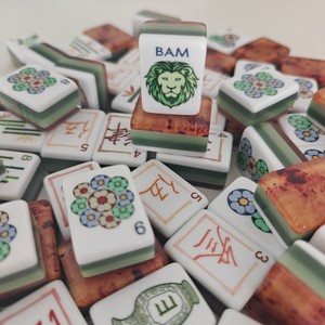 Nuovo Arrivo: Tessere di Lusso per Mahjong Americano OMHJGO, Set con Tessere Auspiciosi Koi e Joker con Retro Effetto Legno per Gioco degli Scacchi - Product Image 1
